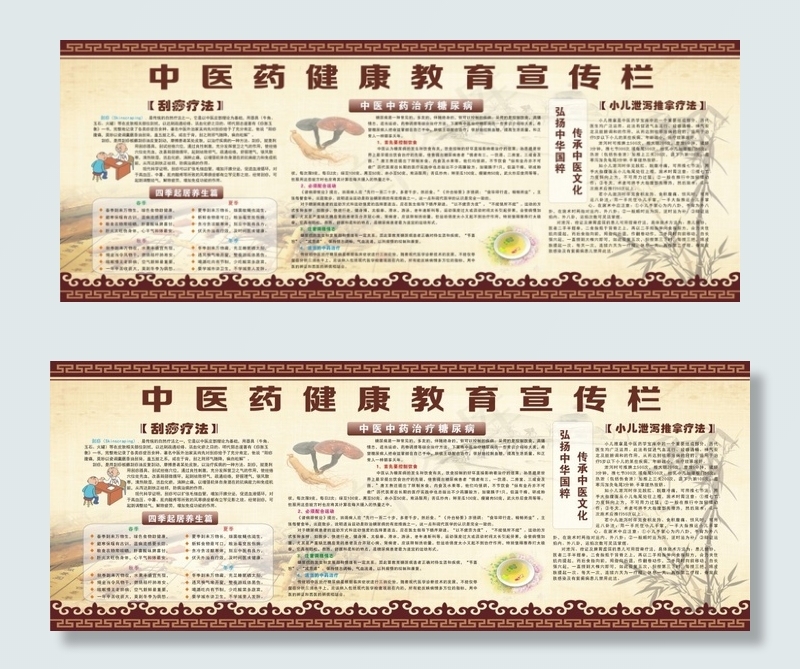 中医药宣传栏cdr矢量模版下载