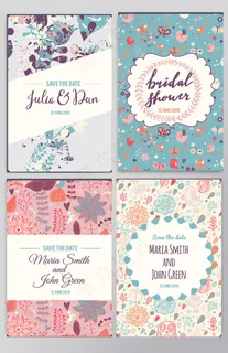 森系小清新手绘彩色花草背景平面设计