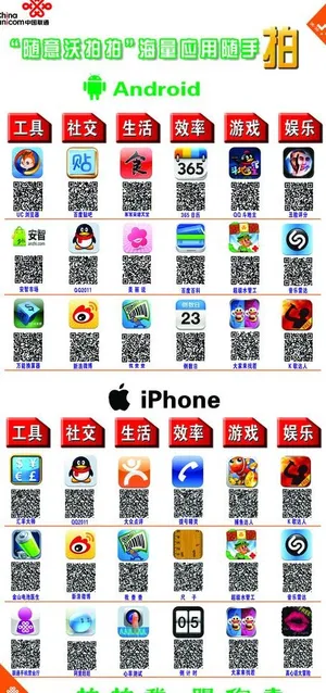 联通二维码竖式图板图片