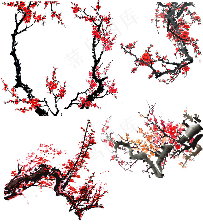 梅花素材psd模版下载