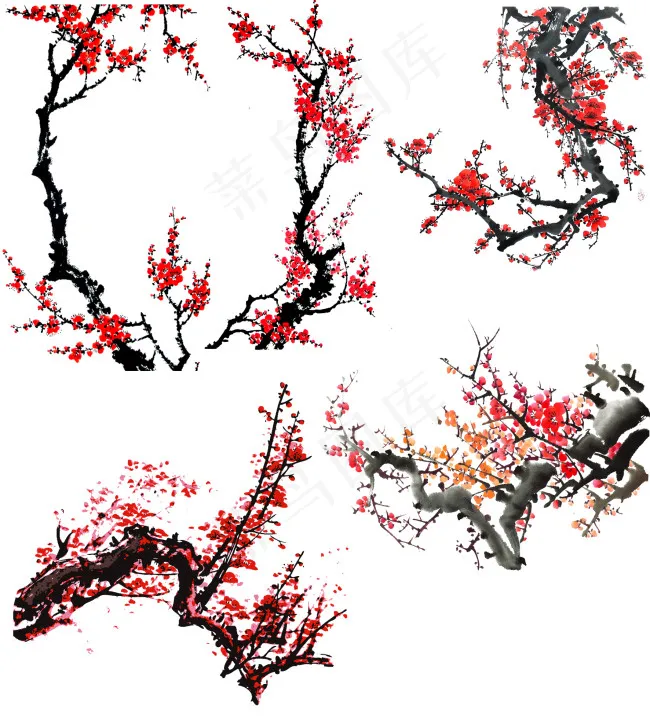 梅花素材psd模版下载