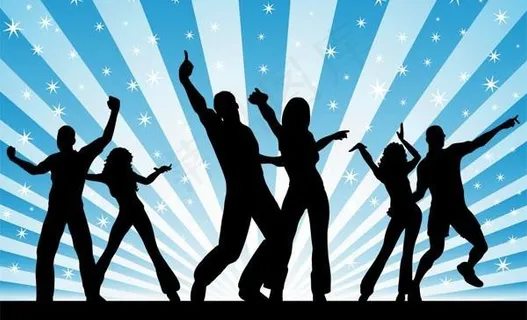 热情奔放的矢量跳舞人物剪影