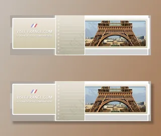 埃菲尔铁塔的偏移法国旅行网页模板