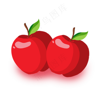 两个漂亮的红富士苹果