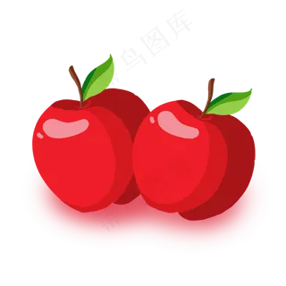 两个漂亮的红富士苹果