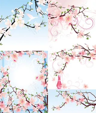 精美桃花——矢量素材