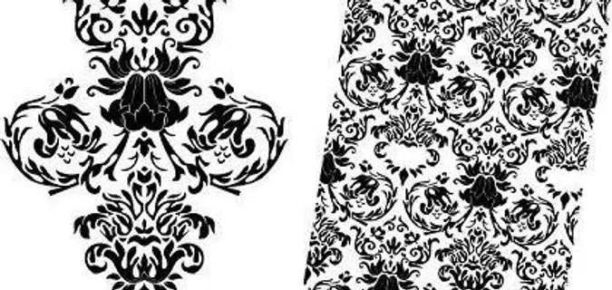 免费的巴洛克风格花卉矢量模式