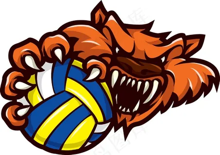 矢量排球吉祥物