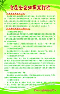 食品安全知识宣传栏