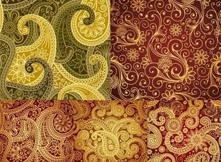 5个美丽的古典花纹背景矢量素材