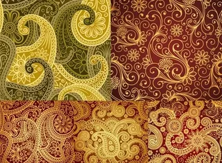 5个美丽的古典花纹背景矢量素材