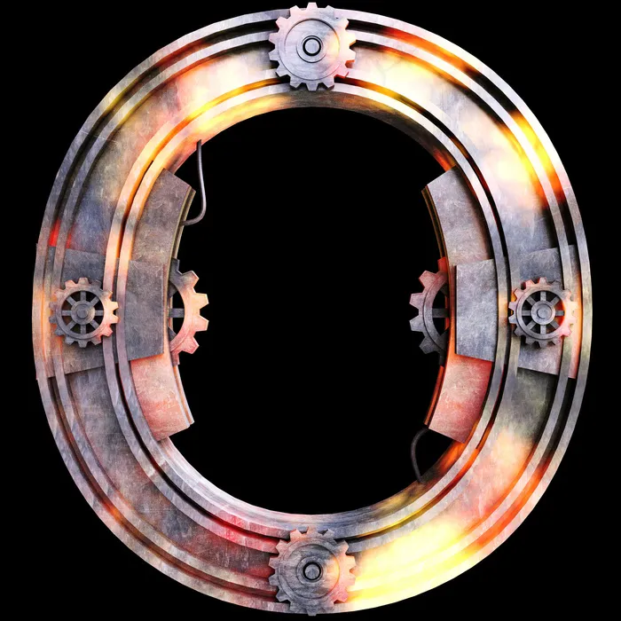 金属字母o