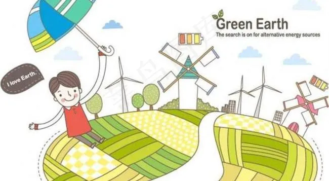 风力发电图片ai矢量模版下载