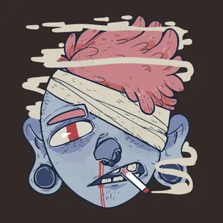 印花矢量图 人物 男人头 生活元素...