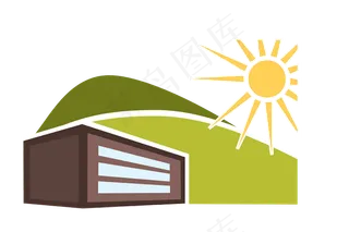 阳光明媚的夏天的房子