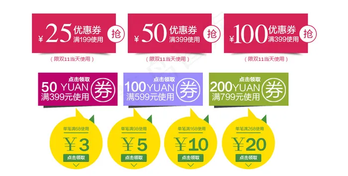 优惠券PSD素材模板psd模版下载