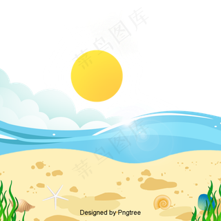 卡通手绘沙滩设计卡通手绘沙滩设计