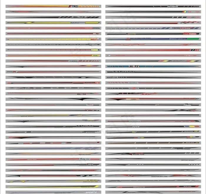 全70款车身腰线 车贴 拉花eps,ai矢量模版下载