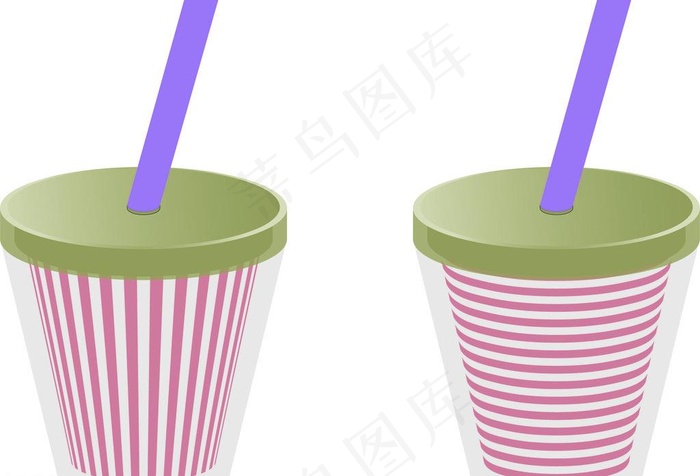 双层吸管杯图片ai矢量模版下载