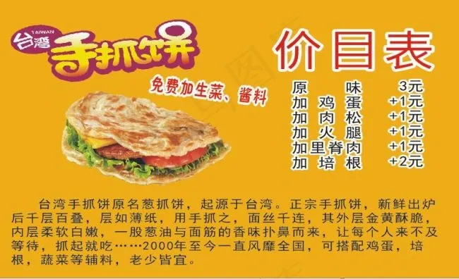 *手抓饼cdr矢量模版下载