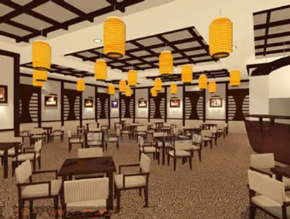 日本风格的棕色的餐厅