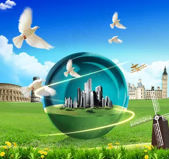 地球家园共同的家PSD环保素