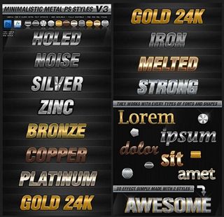 金属质感的黄金立体字样式