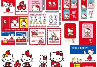 凯蒂猫可爱的卡通矢量的百科全书