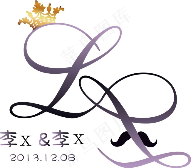 婚礼logoai矢量模版下载