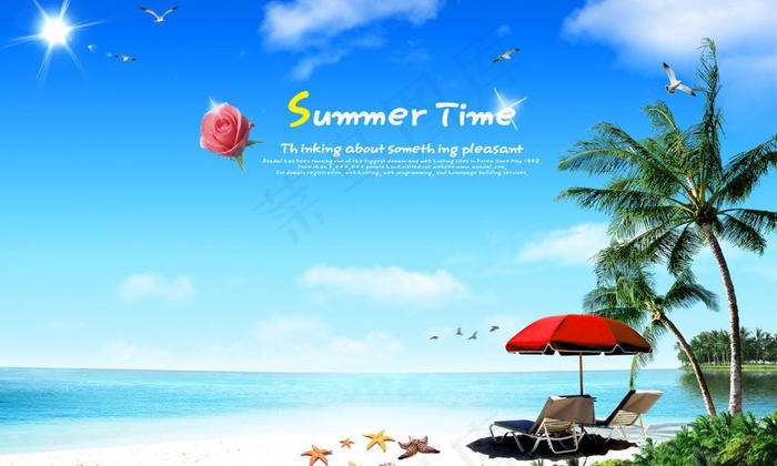 沙滩 蓝天 海报图片