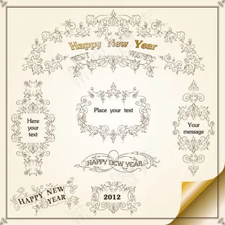 欧式花纹边框05-矢量素材