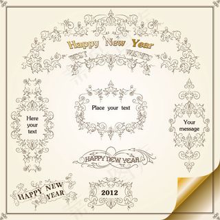 欧式花纹边框05-矢量素材