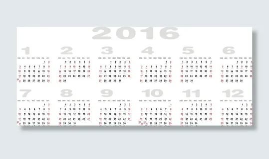 日历2016含阴历（可编辑）