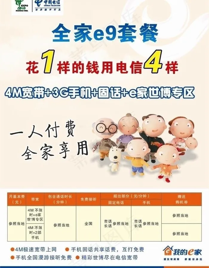 全家e9套餐图片cdr矢量模版下载