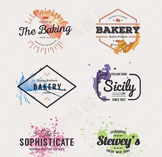 创意餐饮标签矢量素材图片