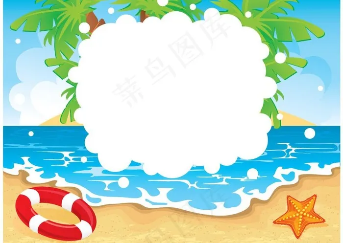 夏日沙滩海滩背景图片eps,ai矢量模版下载