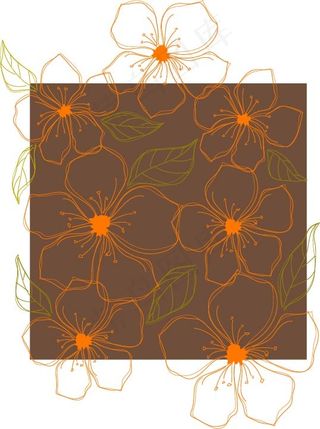 线描手绘花朵与心形图案等矢量素材免...