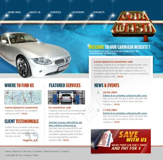 汽车美容网站psd模板