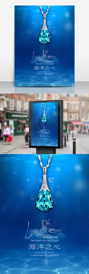 海洋之心宝石项链宣传海报