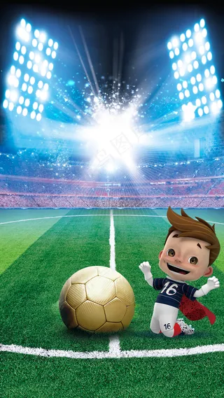 卡通足球球场世界杯背景素材
