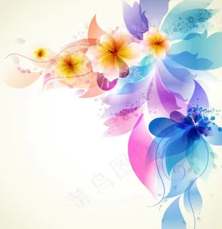 浪漫花朵背景矢量素材二