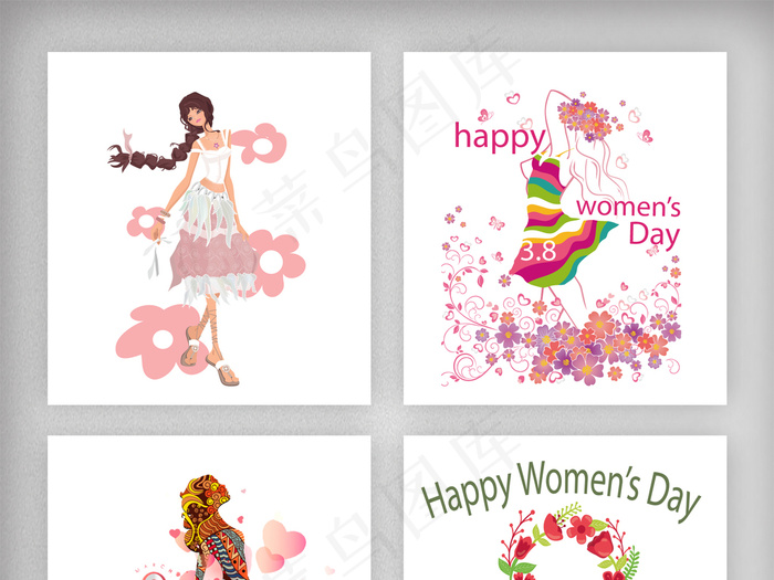 唯美清新38妇女节女王节素材