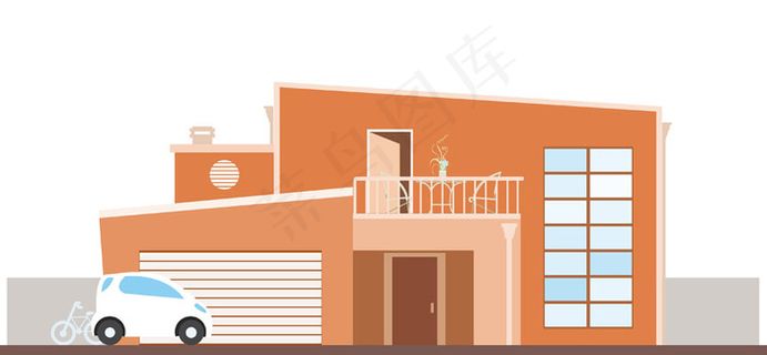 矢量家庭楼房建筑素材图片