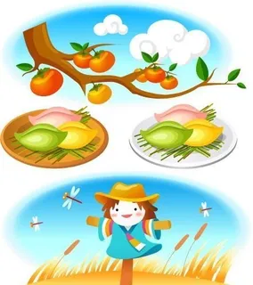 韩国自然风景 秋天风景素材 矢量 ...