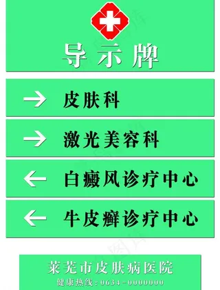 皮肤病医院导示牌图片