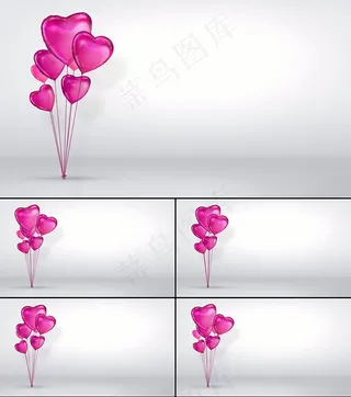 情人节粉色爱心气球循环视频模板