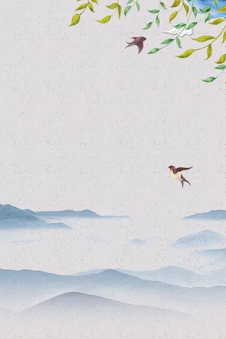 中国风大气山水茶文化水墨背景