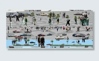 园林景观花草树林鸟瞰透视效果图psd分层9图片