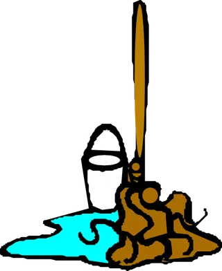 拖把和水桶剪贴画