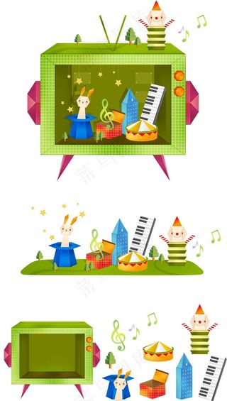 卡通可爱电视矢量图